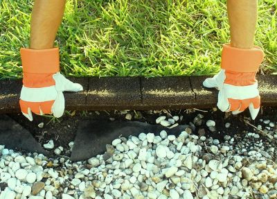 Image showing  Recycled Rubber Flexible 4ft Lawn Edging Curb-profile, 4 pc. Box, Brown