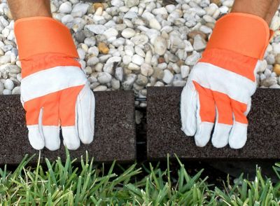 Image showing  Recycled Rubber Flexible 4ft Lawn Edging Curb-profile, 4 pc. Box, Grey