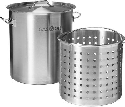 Gas One 64 qt. Stainless Steel Pot with Perforated Basket