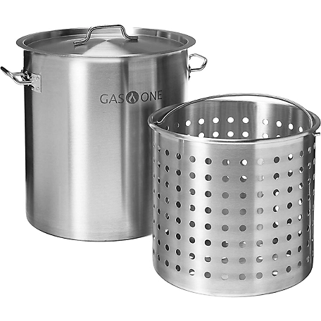 Gas One 64 qt. Stainless Steel Pot with Perforated Basket
