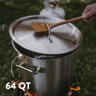 Image showing  64 qt. Stainless Steel Pot with Perforated Basket