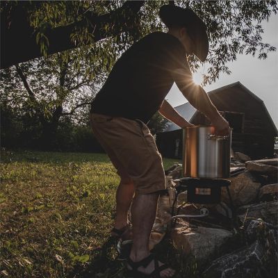 Image showing 5 th Gas One 84 qt. Stainless Steel Pot with Perforated Basket