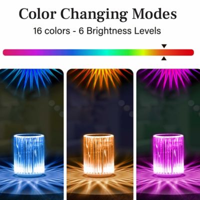 Image showing  RGB Portable Rechargeable Crystal Lamp