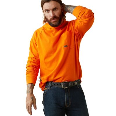 Ariat Men's Rebar Cotton Strong Long -Sleeve Hooded Work T-Shirt, 10043825