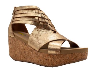 Volatile Midsummer Woven Metallic Wedge