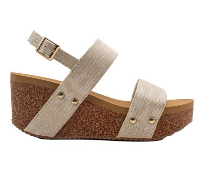 Image showing 1 th Volatile Summerlove Buckle Strap Wedge Sandals
