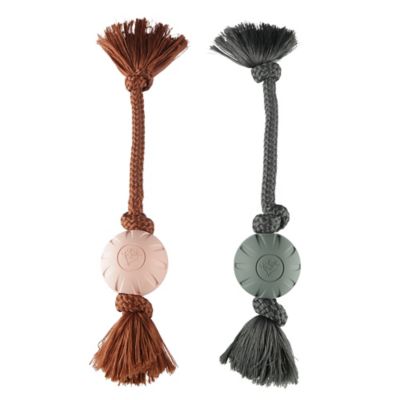 MuttNation Fueled by Miranda Lambert Rubber Ball Rope Tug Dog Toy, Assorted Colors