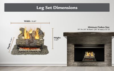 Image showing  18 in. Arlington Ash Vented Gas Log Set 45,000 BTU's