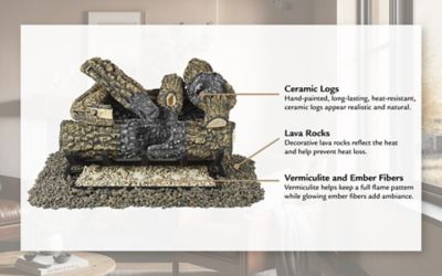 Image showing  18 in. Arlington Ash Vented Gas Log Set 45,000 BTU's