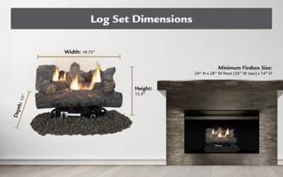 Image showing  18 in. Southern Oak Vent Free Gas Log Set 30,000 BTU's