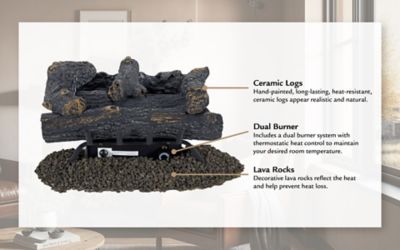 Image showing  18 in. Southern Oak Vent Free Gas Log Set 30,000 BTU's