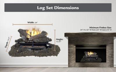 Image showing  24 in. Southern Oak Vent Free Gas Log Set 30,000 BTU's