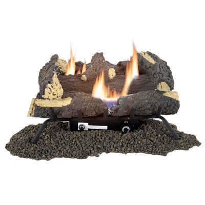 Pleasant Hearth 24 in. Valley Oak Vent Free Gas Log Set 33,000 BTU's