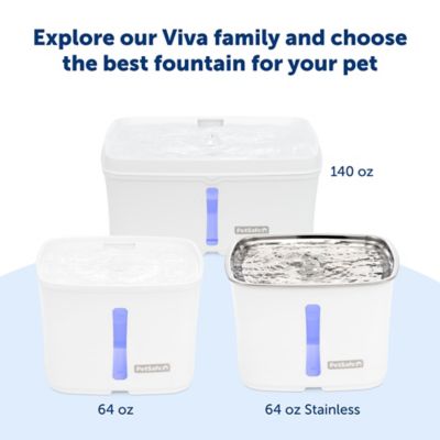 Image showing  Viva Pet Fountain, 64 oz., Stainless Steel Tray