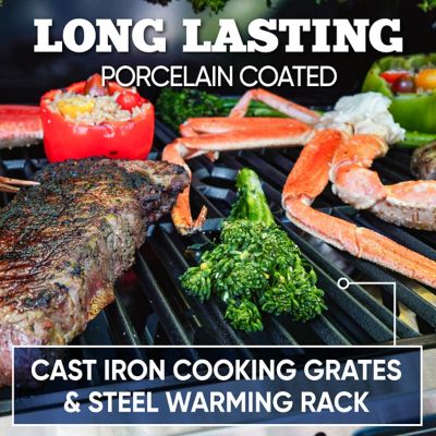 Image showing  4-Burner Propane Gas Grill, Black/Silver, With Sear Burner