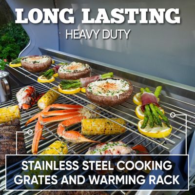 Image showing  6-Burner Propane Gas Grill, Silver, With Side and Sear Burners