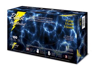 Image showing 2 th Black Lightning Exam Grade Nitrile Disposable Gloves, Powder-Free, Fully Textured, 6 Mil, 1,000 ct.