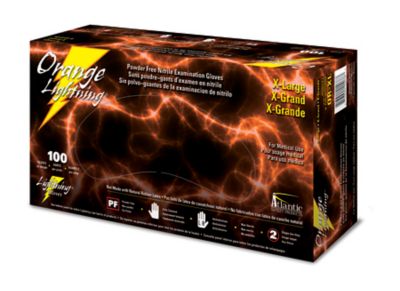 Image showing 2 th Orange Lightning Exam Grade Nitrile Disposable Gloves, Powder-Free, Fully Textured, 6 Mil, 1,000 ct.