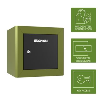 Stack-On Compact Welded-Steel Pistol/Ammo Cabinet, Hunter Green/Black