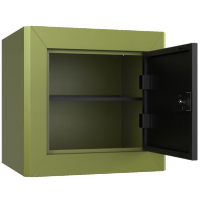 Image showing  Compact Welded-Steel Pistol/Ammo Cabinet, Hunter Green/Black