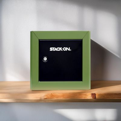 Image showing  Compact Welded-Steel Pistol/Ammo Cabinet, Hunter Green/Black