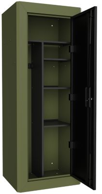 Image showing  18 Gun Key Lock Welded-Steel Security Gun Cabinet with Beveled Edge, Hunter Green and Black