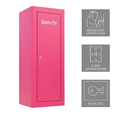 Stack-On 18 Gun Welded-Steel Security Cabinet with Beveled Edge Pink