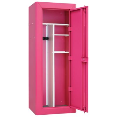 Image showing  18 Gun Key Lock Welded-Steel Security Gun Cabinet with Beveled Edge, Pink