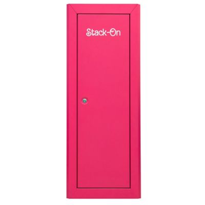 Image showing  18 Gun Key Lock Welded-Steel Security Gun Cabinet with Beveled Edge, Pink