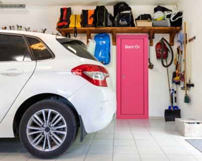 Image showing 9 th Stack-On 18 Gun Key Lock Welded-Steel Security Gun Cabinet with Beveled Edge, Pink