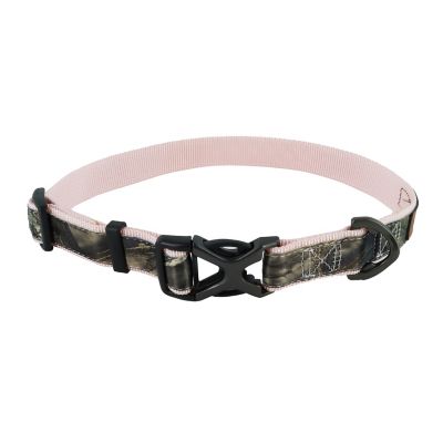 Mossy Oak Adjustable Ribbon Overlay Dog Collar - Pink