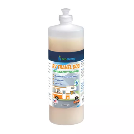 EcoStrong RV Travel Dog – Portable Potty Solution Refill Liquid 32 oz. Stain & Odor Removers