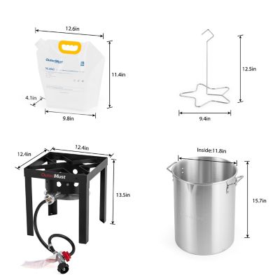 Image showing 7 th OuterMust Outdoor Propane 30 Qt. Turkey Fryer Set with Oil Bags and Burner