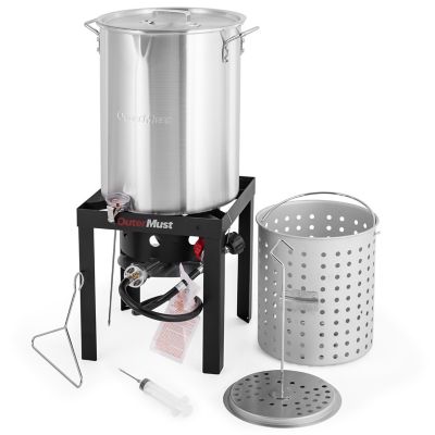 OuterMust Outdoor Propane 30 Qt. Turkey Fryer Set and Seafood Boiling Kit