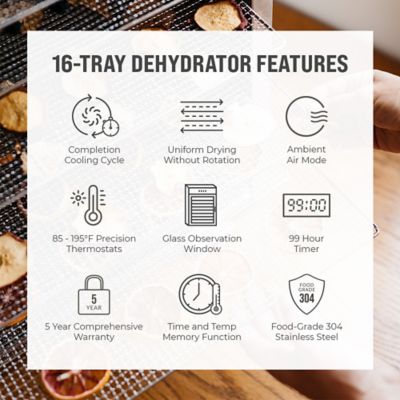 Image showing 7 th BenchFoods 1 Zone, 16 Tray, Digital Premium Dehydrator