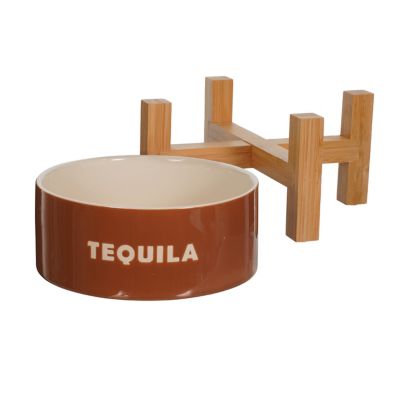 Image showing 5 th MuttNation Fueled by Miranda Lambert Tequila Elevated Pet Bowl with Stand