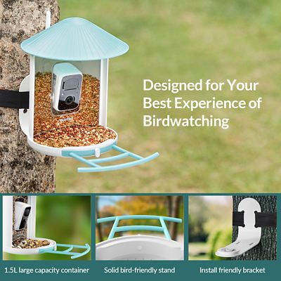 Image showing 6 th Birdfy Watch HD Live Video from Anywhere: Auto-Recognition Feeder with Solar Power to Learn Species