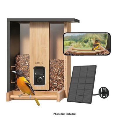 Birdfy Bird Feeder with Camera, Natural Bamboo, Solar Powered, Environmentally friendly and durable (AI Lifetime Free)