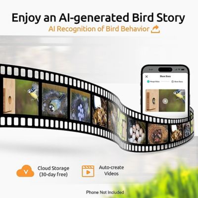 Image showing 5 th Birdfy 3.3 lb. Bird House with Camera, Identify Bird Nesting and Hatching with Automatic Notification, AI Lifetime Free