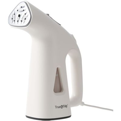 True & Tidy Portable Vertical Fabric Steamer for Home and Travel, White