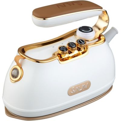 SALAV Retro Edition Duopress Steamer and Iron with Ceramic Coated Plate, Pearl