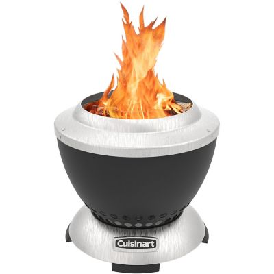 Cuisinart 7.5-In. Cleanburn Smokeless Outdoor Tabletop Fire Pit with Dual Fuel Compatibility in Black/Stainless Steel