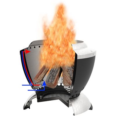 Image showing 8 th Cuisinart 7.5-In. Cleanburn Smokeless Outdoor Tabletop Fire Pit with Dual Fuel Compatibility in Black/Stainless Steel