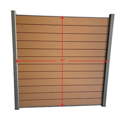 Image showing 6 th LH EP Complete Kit 6 x 6ft. Mocha WPC Composite Fence Panel with Bottom Squared Holders and Post Kits, 1 pk.