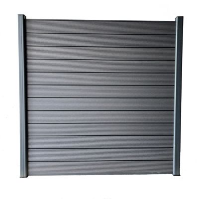 LH EP Complete Kit 6 ft. x 6 ft. Gray WPC Composite Fence Panel with Pronged Holders and Post Kits, 1 set