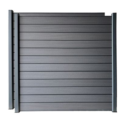 LH EP Complete Kit 6 ft. x 6 ft. Gray WPC Composite Fence Panel with Pronged Holders and Post Kits, 2 set