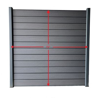 Image showing 6 th LH EP Complete Kit 6 x 6ft. Gray WPC Composite Fence Panel with Bottom Squared Holders and Post Kits, 1 pk.