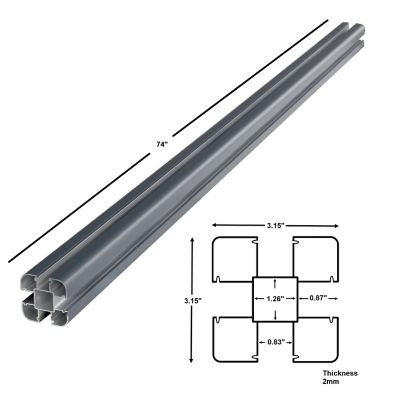 Image showing  Complete Kit 6 ft. x 6 ft. Gray WPC Composite Fence Panel with Bottom Squared Holders and Post Kits, 2 set