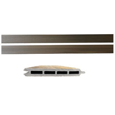 Image showing 5 th LH EP Complete Kit 6 x 6ft. Wood Grain Brown WPC Composite Fence Panel with Pronged Holders and Post Kits, 10 pk.