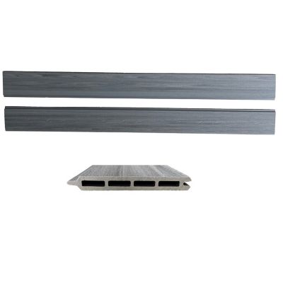 Image showing 5 th LH EP Complete Kit 6 x 6ft. Wood Grain Castle Gray WPC Composite Fence Panel with Pronged Holders & Post Kits, 10 pk.